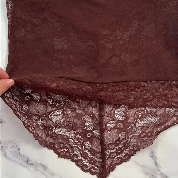 NWOT I.AM.GIA Lace Sheer Brown Tank Top - Size Small - Picture 4 of 5